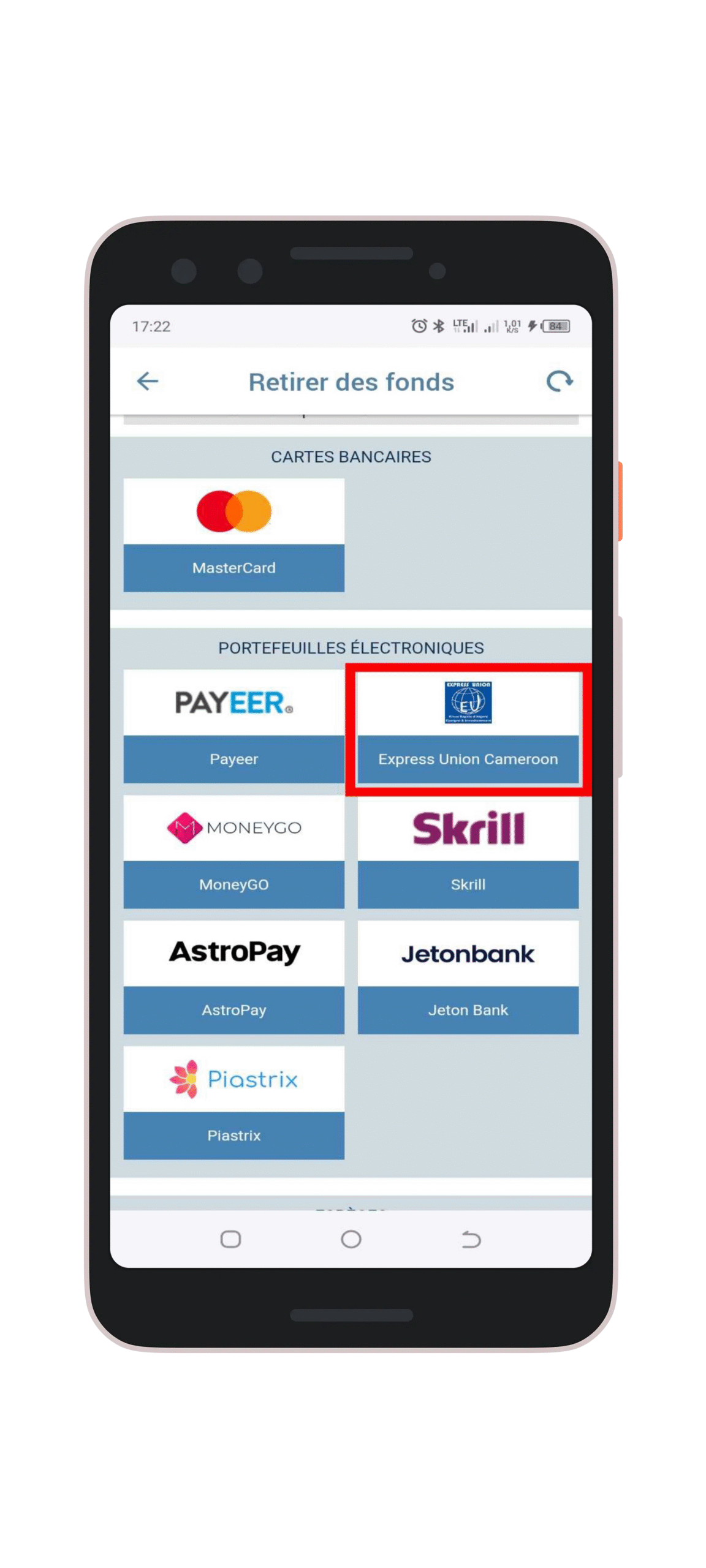 Sélectionnez votre moyen de paiement préféré