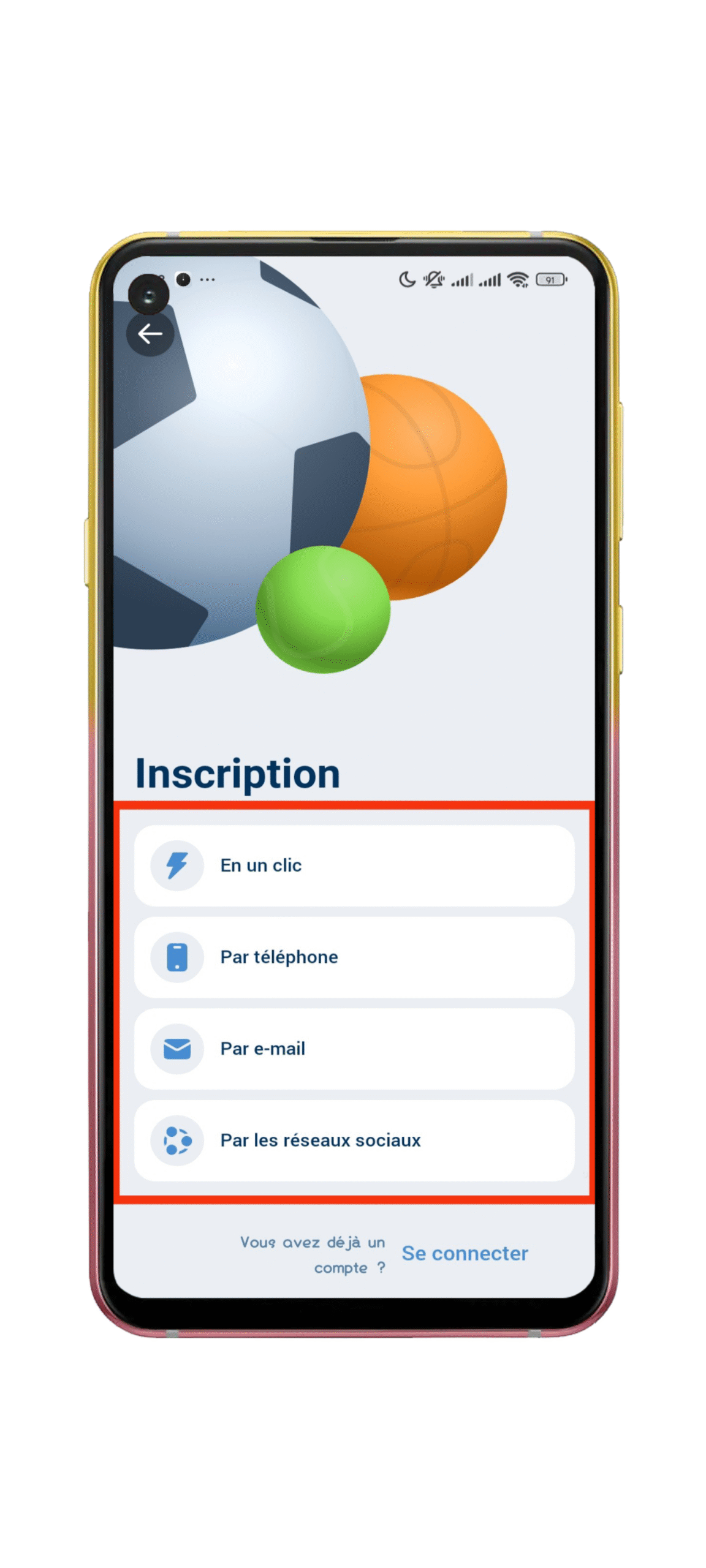 Choisir une méthode d’inscription