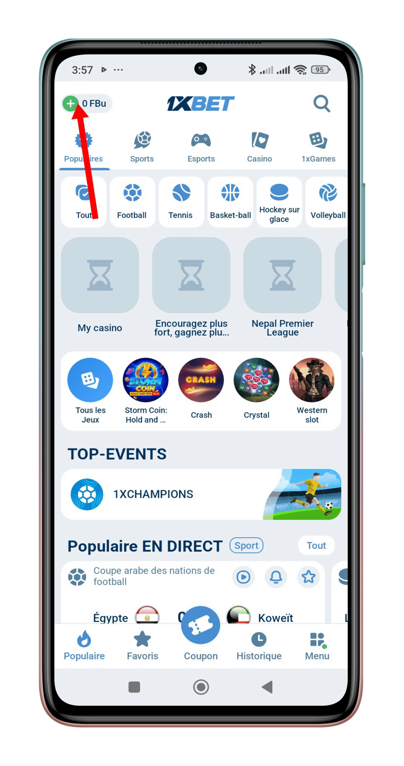 Cliquez sur la petite icône « + »